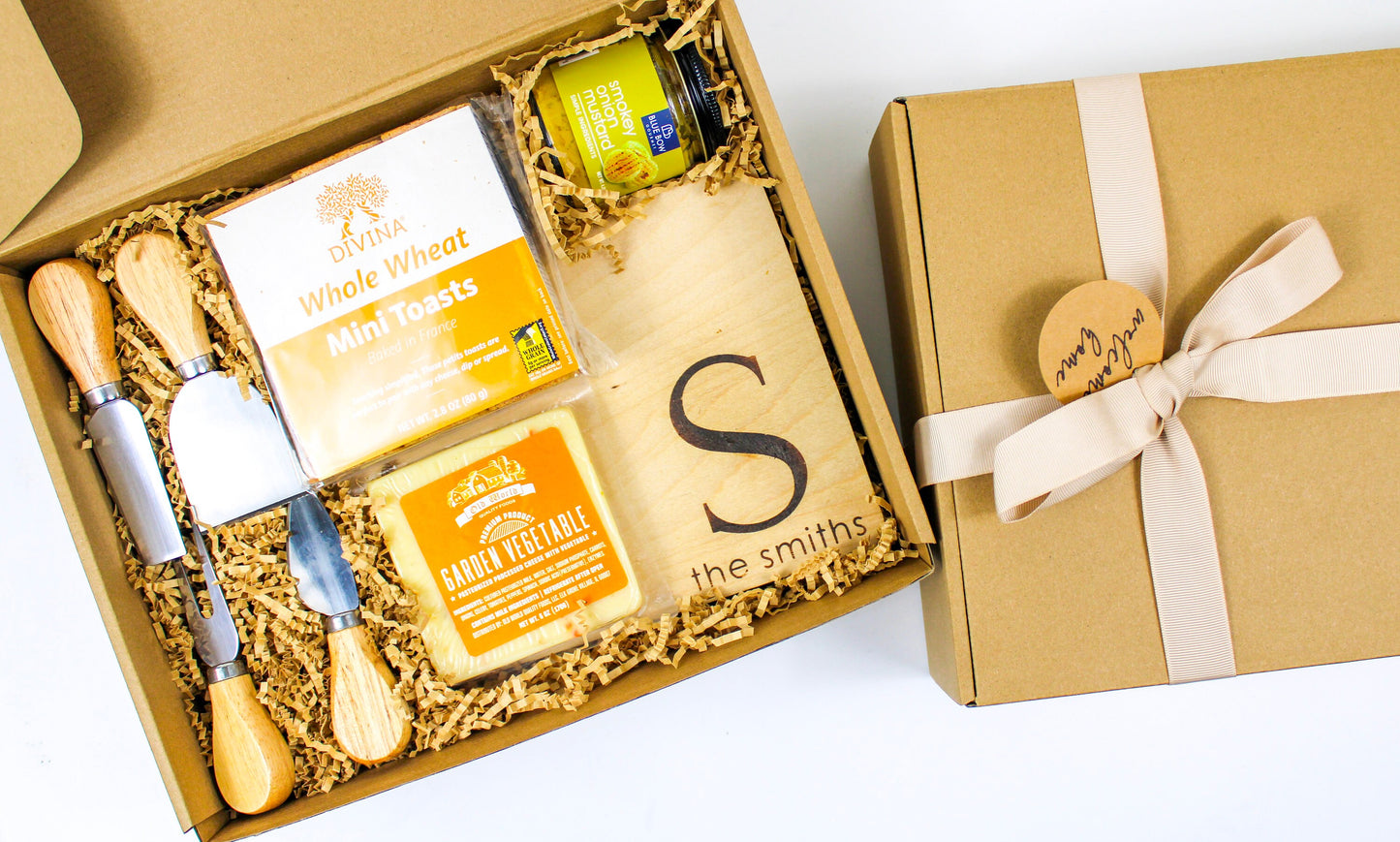 Personalized Housewarming Gift Box Personalized Cheese Board